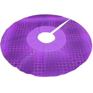 Saia Para Árvore De Natal De Poliéster Padrão de escalas de sereia roxa