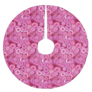 Saia Para Árvore De Natal De Poliéster Padrão de espiral frontal, magenta, rosa, burgundy