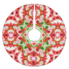 Saia Para Árvore De Natal De Poliéster Padrão de Estrela Vermelha Verde Rosa Rosa Verde-R