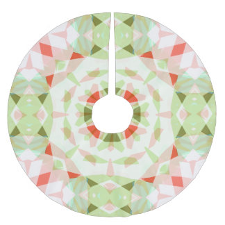 Saia Para Árvore De Natal De Poliéster Padrão de Estrela Vermelha Verde Rosa Rosa Verde-R