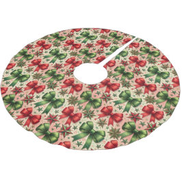 Saia Para Árvore De Natal De Poliéster Padrão de estrelas e Arcos de natais vintages