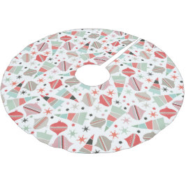 Saia Para Árvore De Natal De Poliéster Padrão de Férias Retroativas Modernas do Século mé