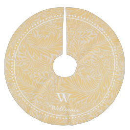 Saia Para Árvore De Natal De Poliéster Padrão de Flor Dourado de Larkspur Vintage Persona