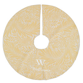 Saia Para Árvore De Natal De Poliéster Padrão de Flor Dourado de Larkspur Vintage Persona