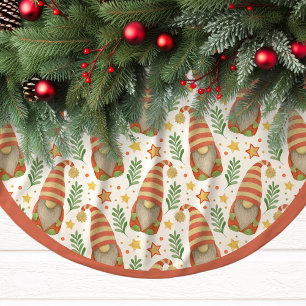 Saia Para Árvore De Natal De Poliéster Padrão de Gnome Festivo Árvore de Natal