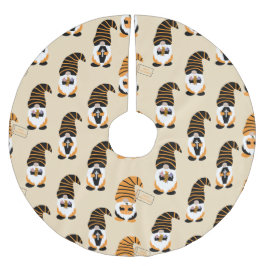 Saia Para Árvore De Natal De Poliéster Padrão De Gnomos, Gnomos Halloween Trick Ou Tratat