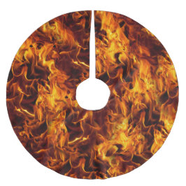 Saia Para Árvore De Natal De Poliéster Padrão de Incêndio e Chama