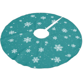 Saia Para Árvore De Natal De Poliéster Padrão de inverno do Floco de Neve de Natal Modern