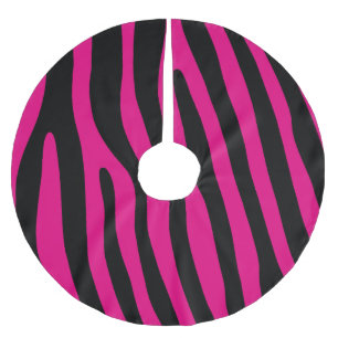 Saia Para Árvore De Natal De Poliéster Padrão de listras zebra + seu histórico e ideias