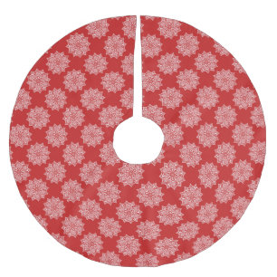 Saia Para Árvore De Natal De Poliéster Padrão de mandala vermelho feminino elegante