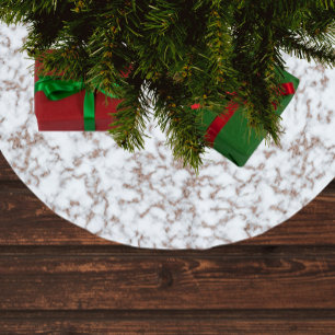 Saia Para Árvore De Natal De Poliéster Padrão de mármore Dourado da Trendy Rosa