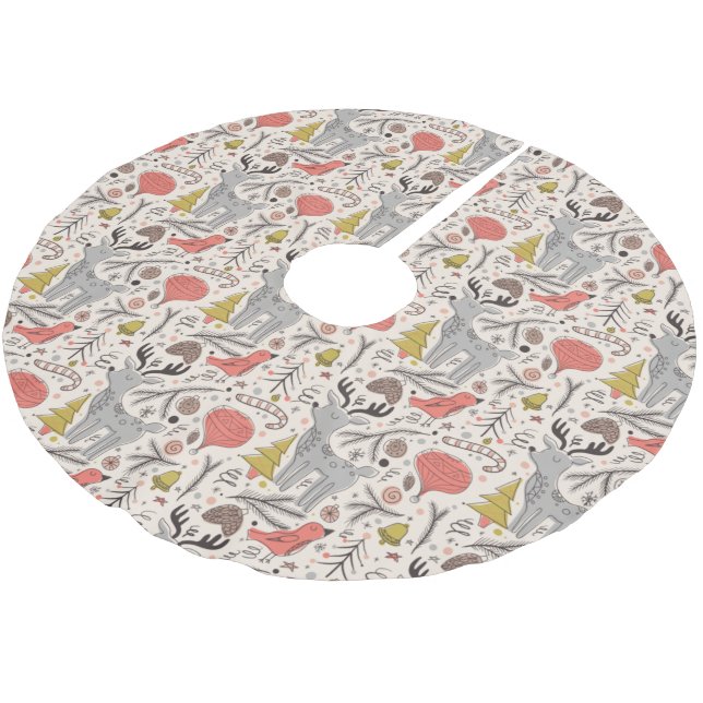 Saia Para Árvore De Natal De Poliéster Padrão de Natal (Inclinado)