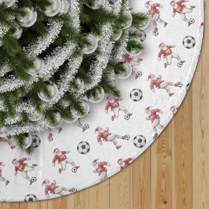 Saia Para Árvore De Natal De Poliéster Padrão de Natal do Papai Noel Futebol