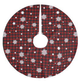 Saia Para Árvore De Natal De Poliéster Padrão de Natal Vermelho