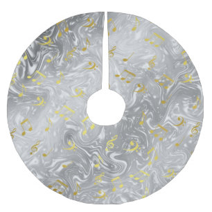 Saia Para Árvore De Natal De Poliéster padrão de notas de música elegante