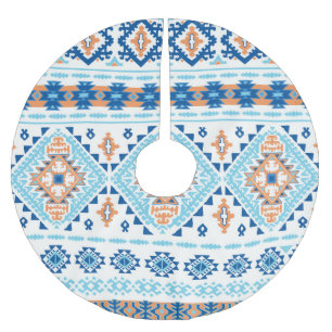 Saia Para Árvore De Natal De Poliéster Padrão de Ornamento de Rug Tribal Indiano