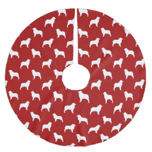 Saia Para Árvore De Natal De Poliéster Padrão de Silhuetas de Australian Shepherd
