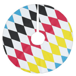 Saia Para Árvore De Natal De Poliéster Padrão de Sinalizador de Diamante Baviera Azul Ama