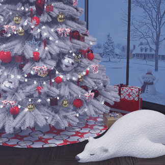 Saia Para Árvore De Natal De Poliéster Padrão de teste retro