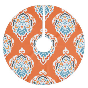 Saia Para Árvore De Natal De Poliéster Padrão de vintagem festivo úmido, design elegante.