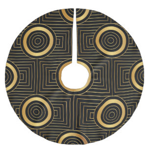 Saia Para Árvore De Natal De Poliéster Padrão de Wallpaper Vintage Art Deco