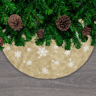 Saia Para Árvore De Natal De Poliéster Padrão Dourado das estrelas de natal reluzentes