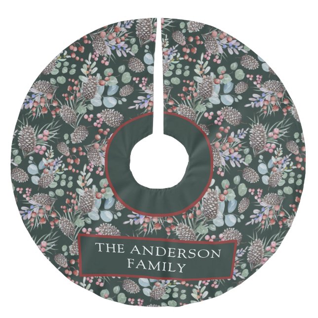 Saia Para Árvore De Natal De Poliéster Padrão e nome de Natal Festivo (Frente)