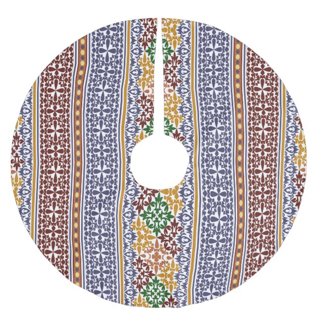 Saia Para Árvore De Natal De Poliéster padrão étnico elegante (Frente)