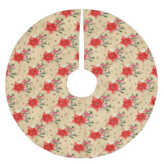 Saia Para Árvore De Natal De Poliéster Padrão Floral