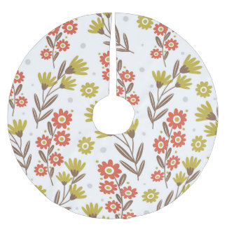 Saia Para Árvore De Natal De Poliéster Padrão floral bonito, fundo sem costura.