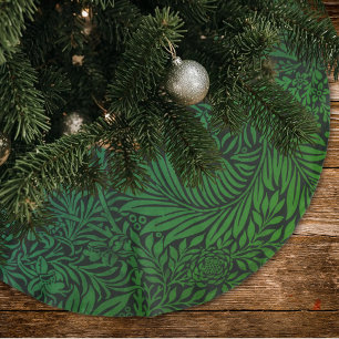 Saia Para Árvore De Natal De Poliéster Padrão Floral Ombre Verde Vintage