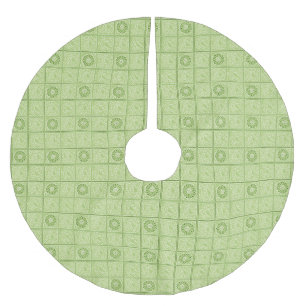 Saia Para Árvore De Natal De Poliéster Padrão Floral Quadrado Vintage Verde William Morri