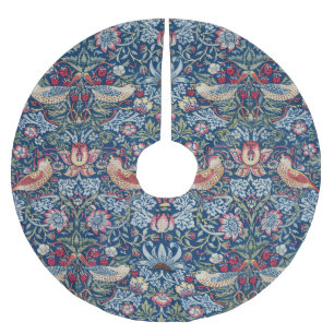 Saia Para Árvore De Natal De Poliéster Padrão Floral William Morris  Ladrão de Morango