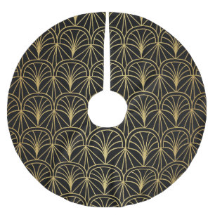 Saia Para Árvore De Natal De Poliéster Padrão Geométrico Minimalista do Art Deco