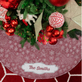 Saia Para Árvore De Natal De Poliéster Padrão Personalizado de Dormência de Portão de Bur