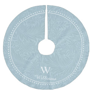 Saia Para Árvore De Natal De Poliéster Padrão Personalizado de Flor Azul Larkspur 