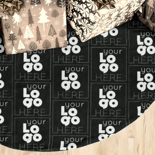 Saia Para Árvore De Natal De Poliéster Padrão personalizado do logotipo branco da empresa