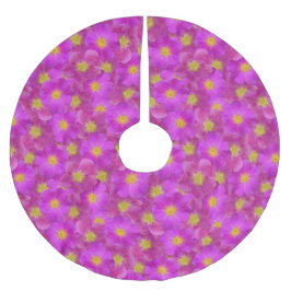 Saia Para Árvore De Natal De Poliéster Padrão Selvagem de Rosa