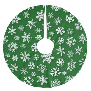Saia Para Árvore De Natal De Poliéster Padrões BRANCOS DE NATAL BRANCO VERDE DE NEVE