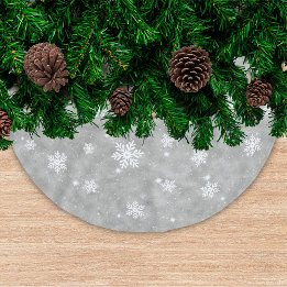 Saia Para Árvore De Natal De Poliéster Padrões de Neve das Estrelas de Natal da Silver Gl