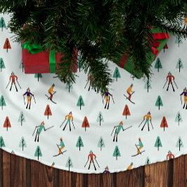 Saia Para Árvore De Natal De Poliéster Padrões de Visibilidade de Natal do Esqui de inver