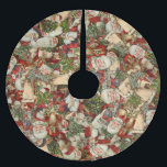 Saia Para Árvore De Natal De Poliéster Pai Natal Collage Árvore de Poliéster Brugado S<br><div class="desc">Uma colagem de sucata vitoriana festiva feita de vários Santas,  Pai Natal e Ruas.</div>