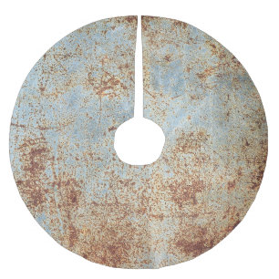 Saia Para Árvore De Natal De Poliéster Painel de metal enferrujado, fundo textual