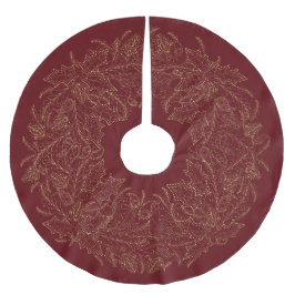 Saia Para Árvore De Natal De Poliéster Paisley Christmas Wreath Burgundy & Cream