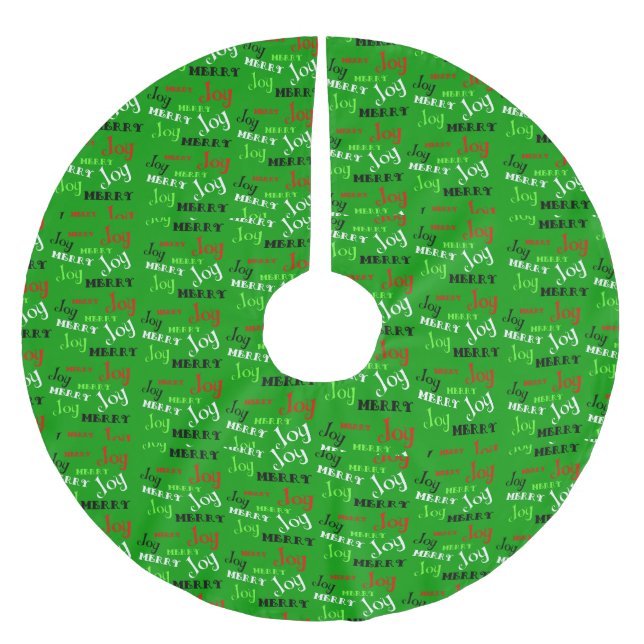 Saia Para Árvore De Natal De Poliéster Palavras de Natal (Frente)