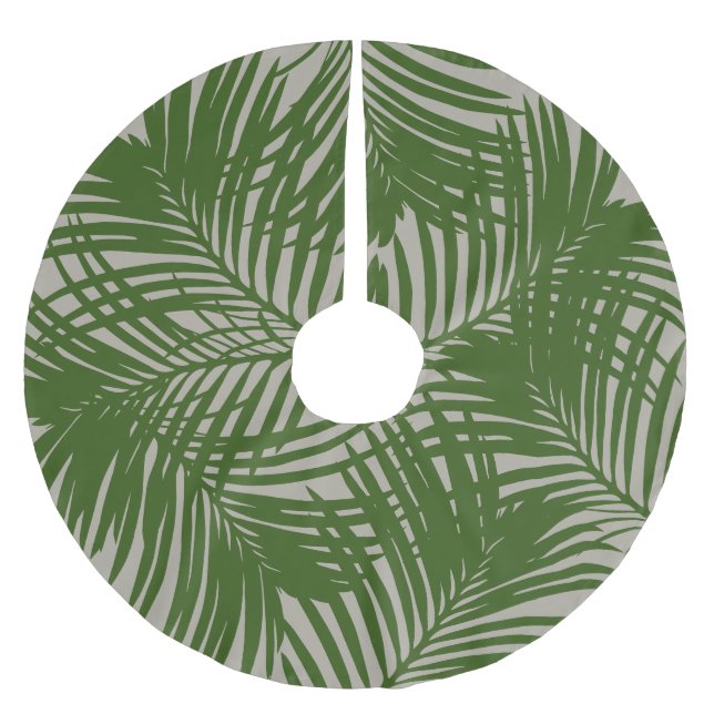Saia Para Árvore De Natal De Poliéster Palm Tree Leaf Pattern Tropical Beach (Frente)