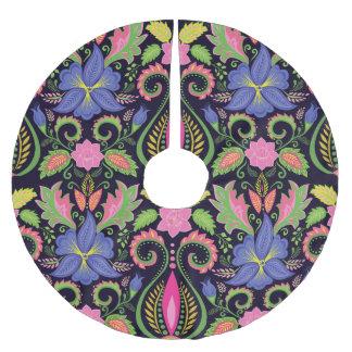 Saia Para Árvore De Natal De Poliéster Pansy Clássico: Papel de Carteira Floral Vintage