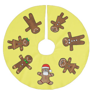 Saia Para Árvore De Natal De Poliéster Pão-de-gengibre Masculino e Mulher Árvore de Natal