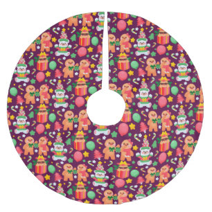 Saia Para Árvore De Natal De Poliéster Pão-de-ouro