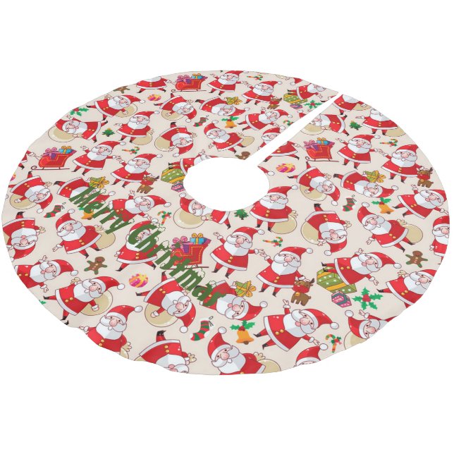 Saia Para Árvore De Natal De Poliéster Papai Noel (Inclinado)
